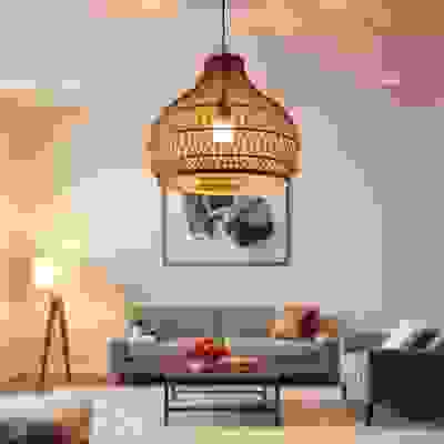 rattan basket pendant