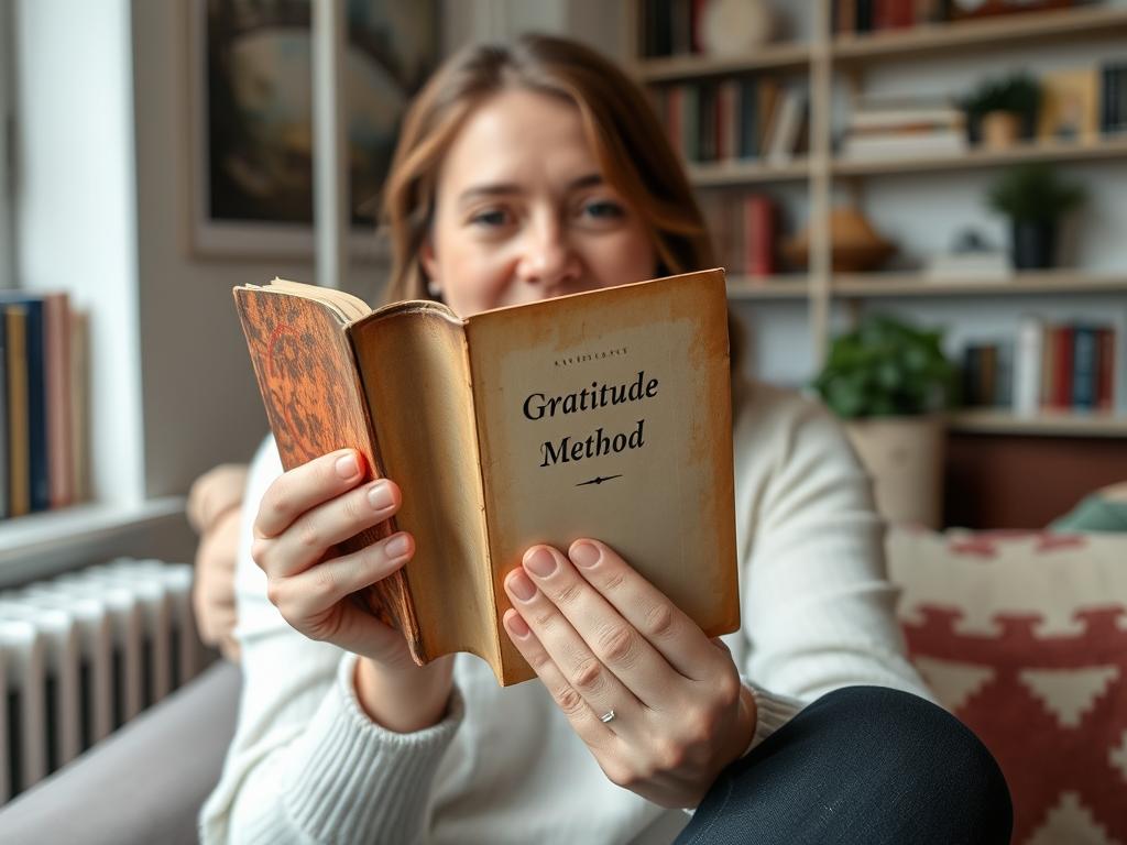 Person using the gratitude method during guilt-free clearance